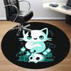 1pc Ghost Cat Office Round Area Rug, Indoor Mat Suitable For Office, Under Office Chairs Bedroom Living Room Home Decor, Room Deco