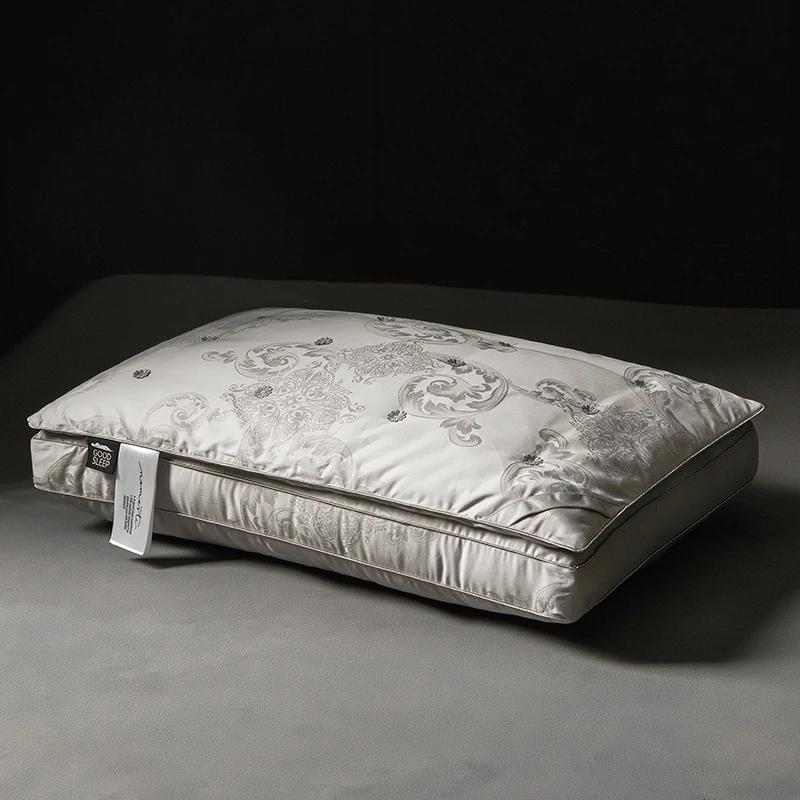Mulberry Silke Puter For Sove Naturlig Silkefyll Gongsatin Jacquard Anti Mite Myk Helsevesen Sengetøy Hotell Nakkeputer