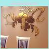 Exquisite Removable 3d Mirror Flower Art Wall Sticker For Stunning Home Decoration