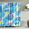 Colorful Pineapple Shower Curtain Waterproof Fabric Bath Decor Navy Blue Yellow Green White