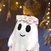 Halloween Ghost Walking Dog Statue Spooky Garland Ghost Walking Puppy Figurine Resin Sculpture Indoor Outdoor Desktop Decoration Ornament