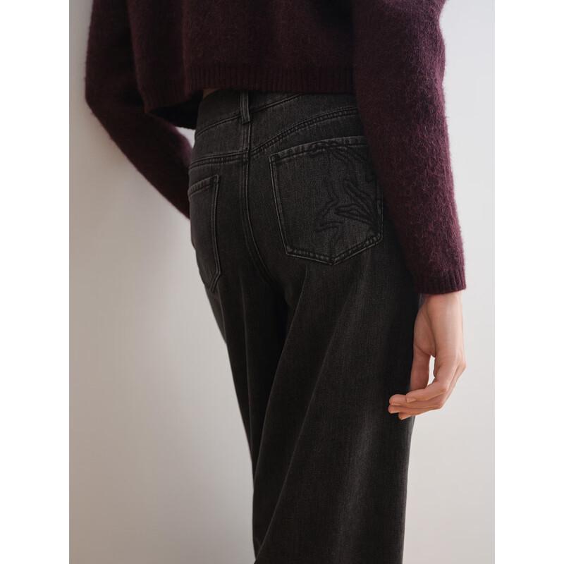 ELLE Women's High-Waist Wide-Leg Jeans