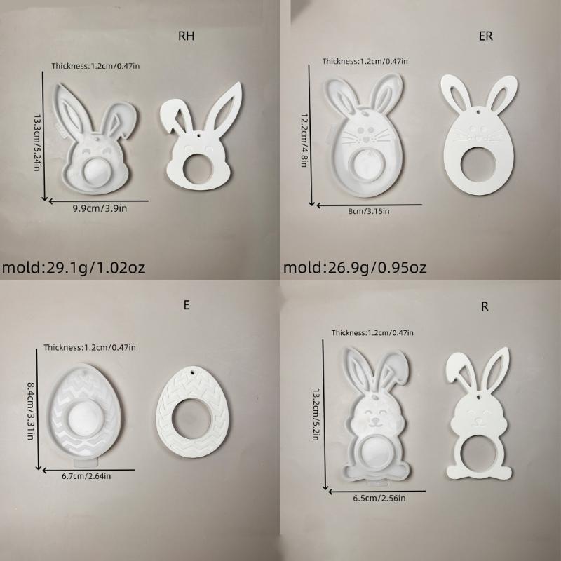 Easter Theme Resin Pendant Silicone Molds Eggs/Rabbit Silicone Molds Heat Resistant for Chocolate Holder Jewelry Making