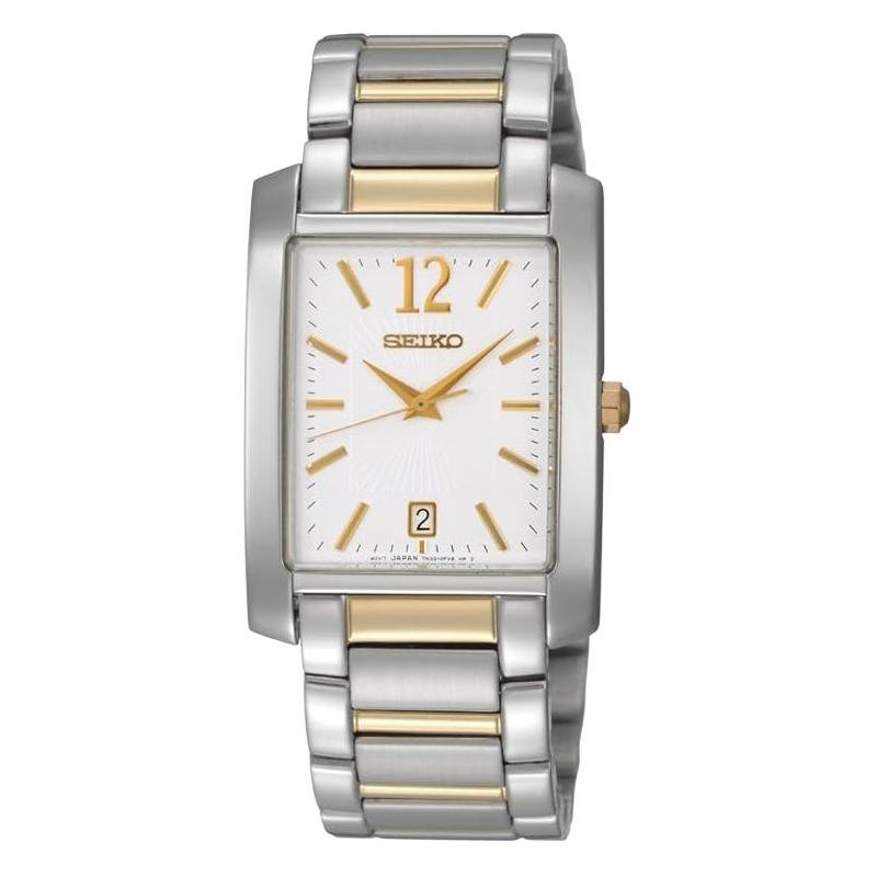 SEIKO 30 meters waterproof Quartz Steel Strap 28.8mm men s watch white dial SKK709 белый