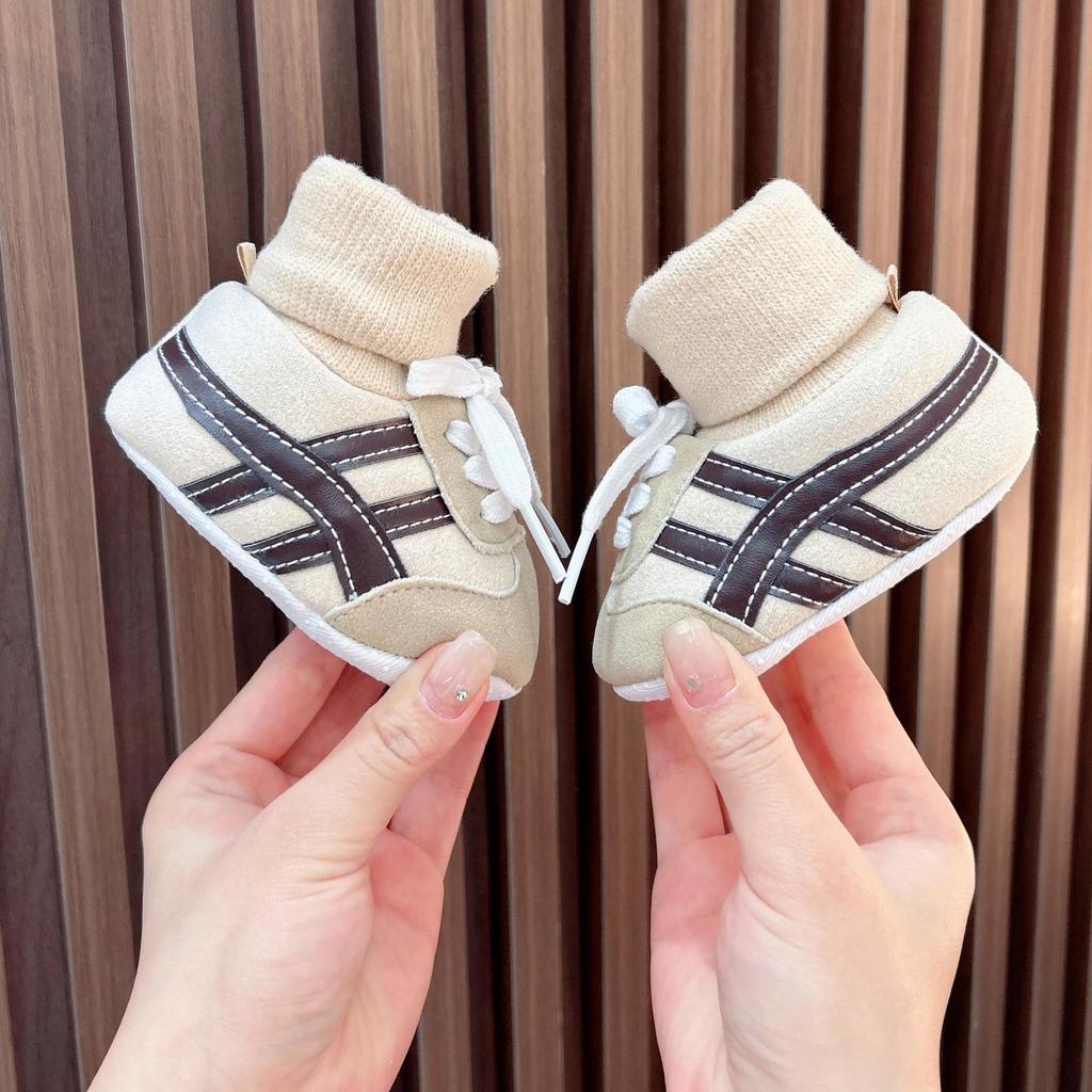 İlkbahar & Sonbahar Bebek Ayakkabıları: Kaymaz Yumuşak Tabanlı Ayakkabı-Çorap Kombinasyonu, Erkek ve Kız Çocukları İçin, 0-12 Ay