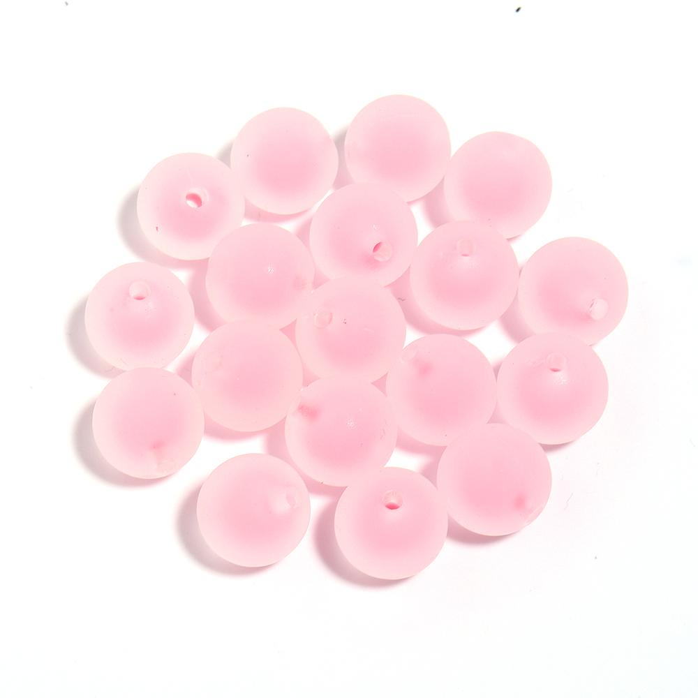 10pcs Acrylic Frosted Beads 16mm Color Matte Round Loose Spacer Bead for Jewelry Making DIY Neckalce Bracelet Supplies Wholesale