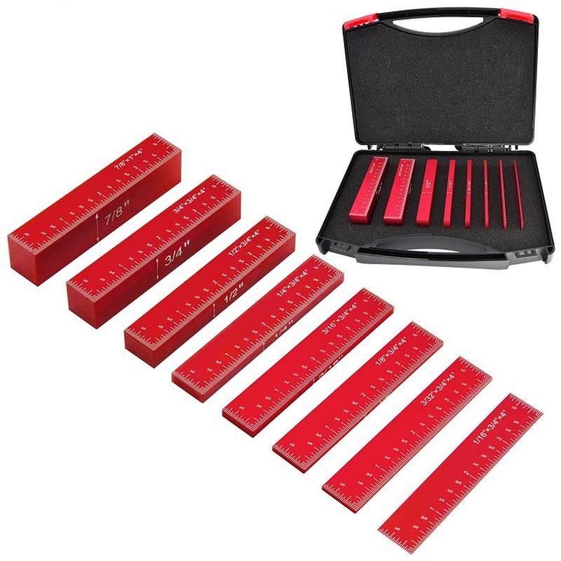 

8/15 шт. установочных блоков, набор измерителей высоты, прецизионные алюминиевые установочные планки для фрезера и настольной пилы, аксессуары для плотницких работ, установочные блоки