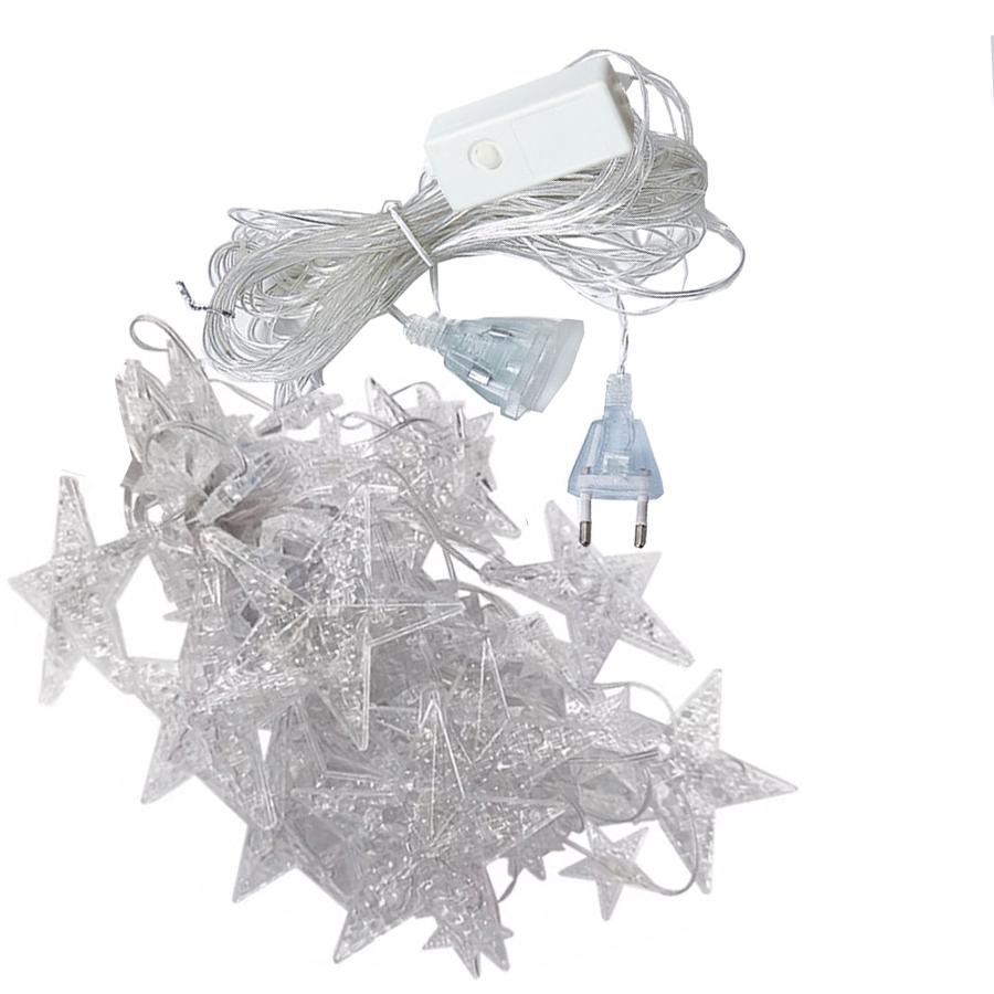 3M Star Moon Fairy Curtain String Lights Outdoor Star Icicle Light Christmas Garland Fairy Light for Window Wedding Party Decor