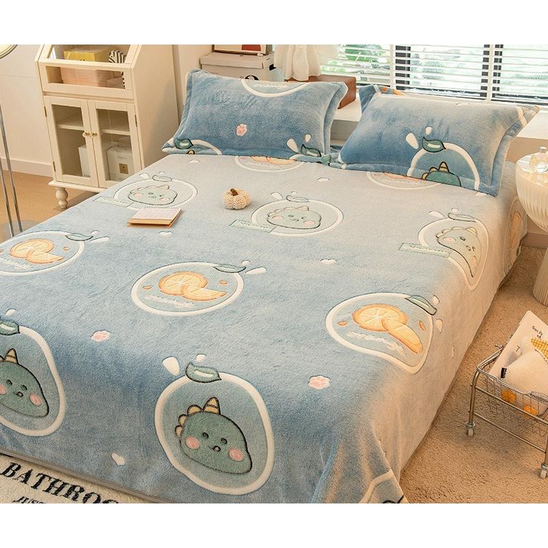 Active Printing Dyeing Double-sided Plush Blanket Dormitory Single Blankets Soft Skin Friendly Bed Sheets Bedclothes Multi Functional Covers 1pcs