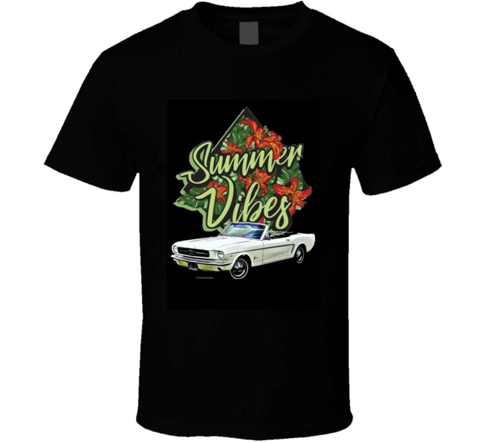 Summer Vibes 65 Mustang Convertible Ponycar Gift T Shirt XL