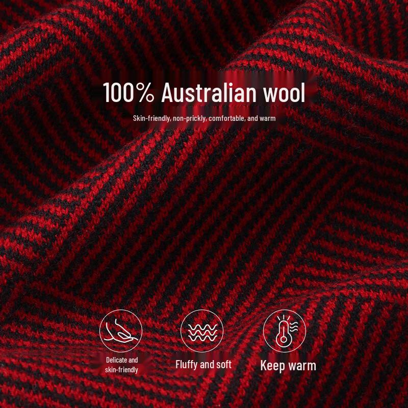 Hengyuanxiang Men's Pure Wool Scarf