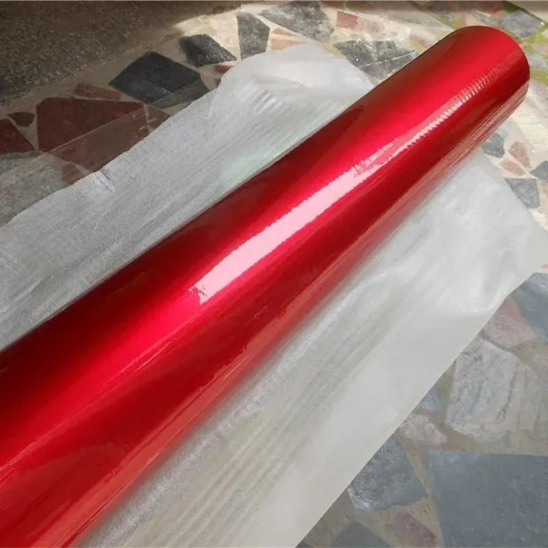 Ultra lesklá červená metalická fólie na polepy aut Wrap fólie Samolepka na auto Decal Pro Motor Počítač Nábytek Grafika na auto