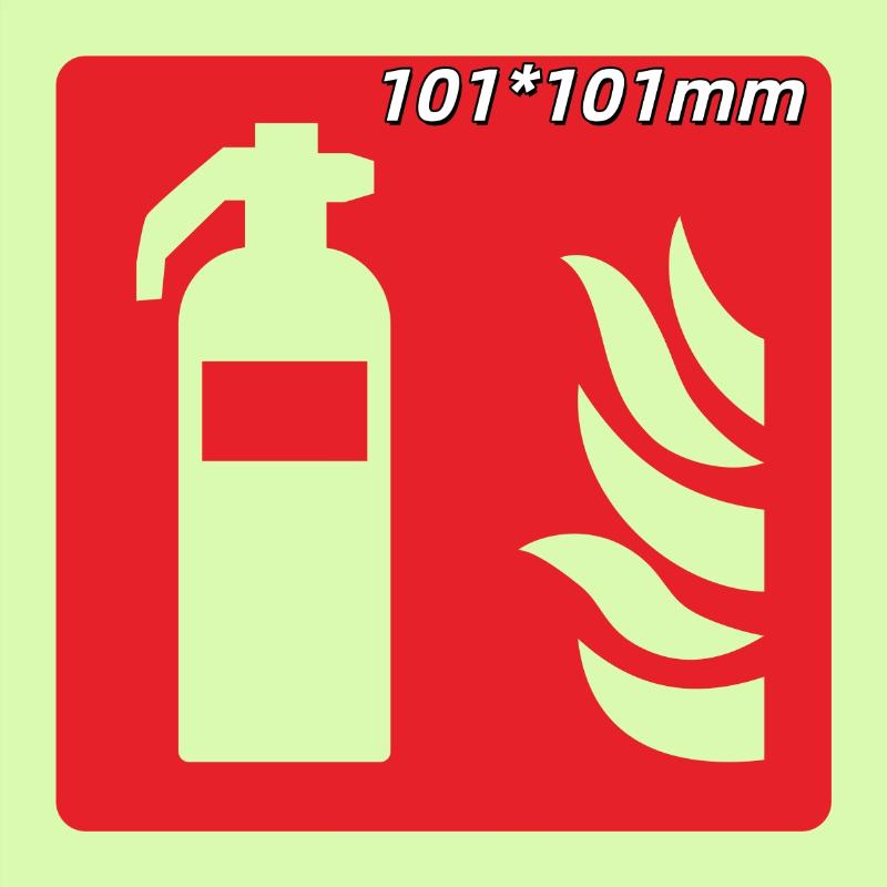5Pcs Fire Extinguishers Signs Safety Glow Sticker Set Luminous Adhesive Labels Fire Safety for Warehouse A1