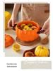 Ceramic Pumpkin Double-Handle Soup Bowl with Lid - Creative Large Noodle & Soup Pot, Ideal for Snail Noodles.