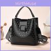 Stylish Large Capacity Quilted Pattern Womens Shoulder Bag Chic Pu Bucket Bag