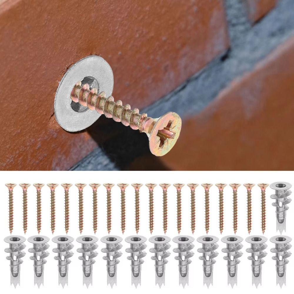 54pcs Fastening Heavy Duty Metal Wall Screws Self-Drilling Wall Screws Set  Professional Use