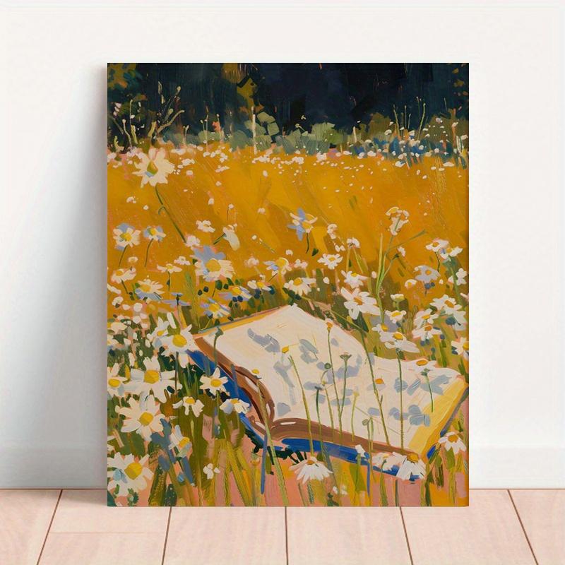 

Картина с ромашками в раме для украшения женского общежития, розовая художественная экспозиция, плакат на холсте, идеальный подарок для спальни, гостиной, офиса 20*30cm(with frame)