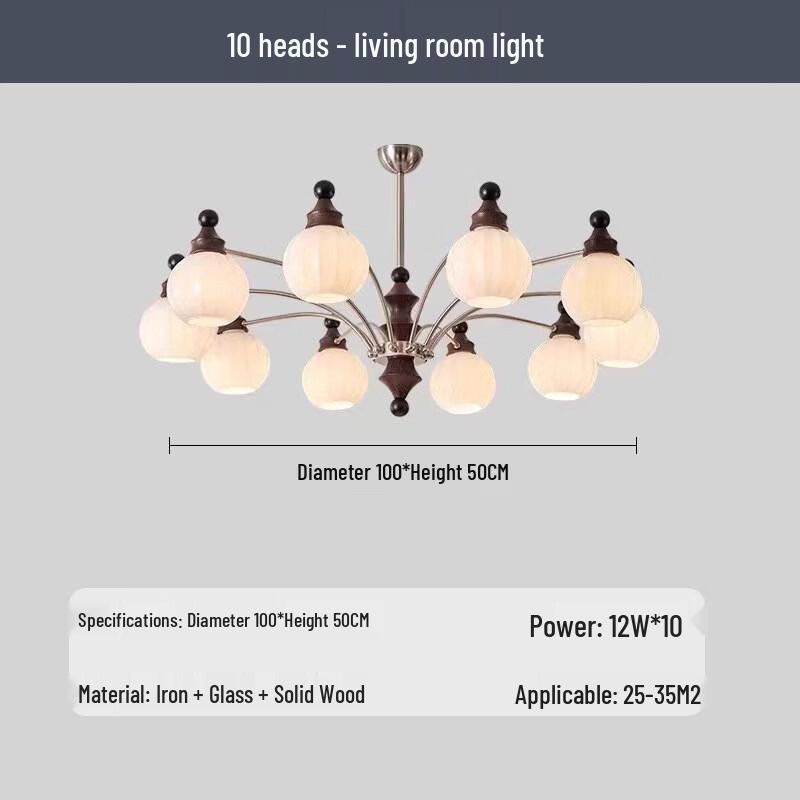French Retro Solid Wood Chandelier
