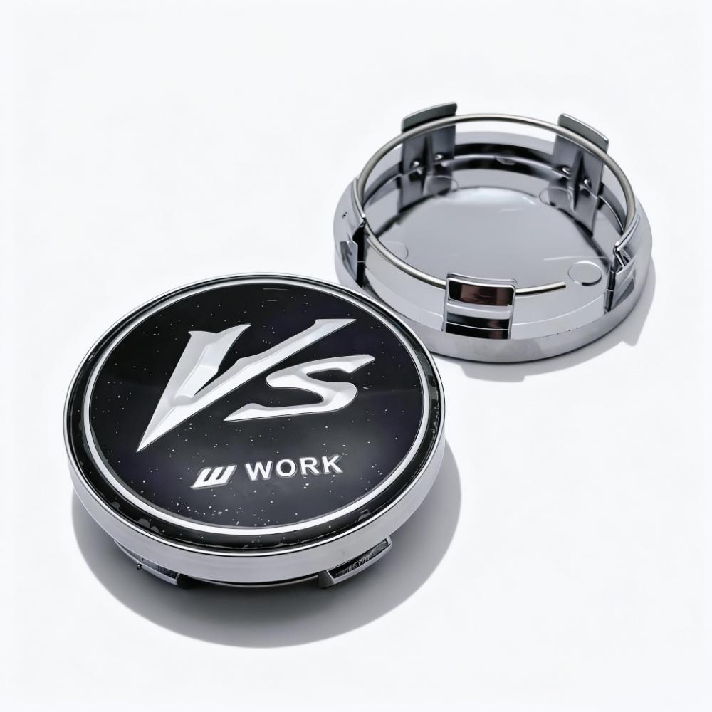 4pcs JDM VS W Work Logo Badge Emblem Car Wheel Center Caps 58MM Clips 54MM Wheels Hub Cap Rim Hubcaps Dust Cover Car Accessories