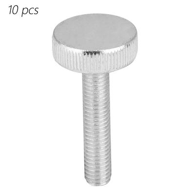 10pcs M8 Zinc Plated Carbon Steel Flat Knurled Head Bolts Thumb Screws (M8*40)