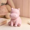 3D Printed Hippo Car Dashboard Figurines, Minimalist Pink Desktop Ornament with Small Statue Non-Slip Weighted Base, Cute Interior Decor, Kawaii
