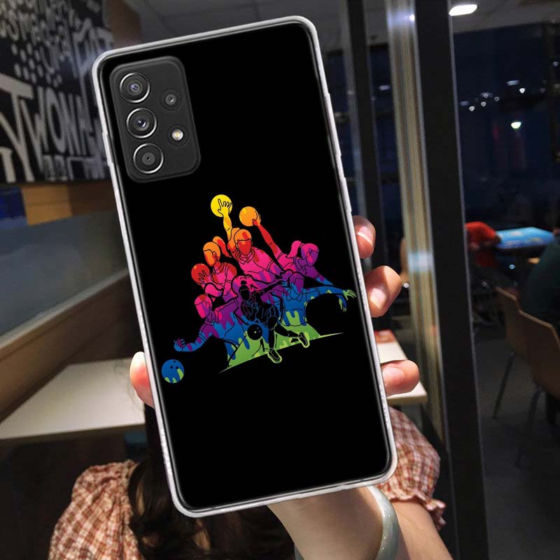 Bowling Entertainment Activities Phone Case for Samsung A54 A57 A37 A17 A14 A15 A12 A24 A34 A55 A35 A25 A52S A07 A05S A04S A22 A