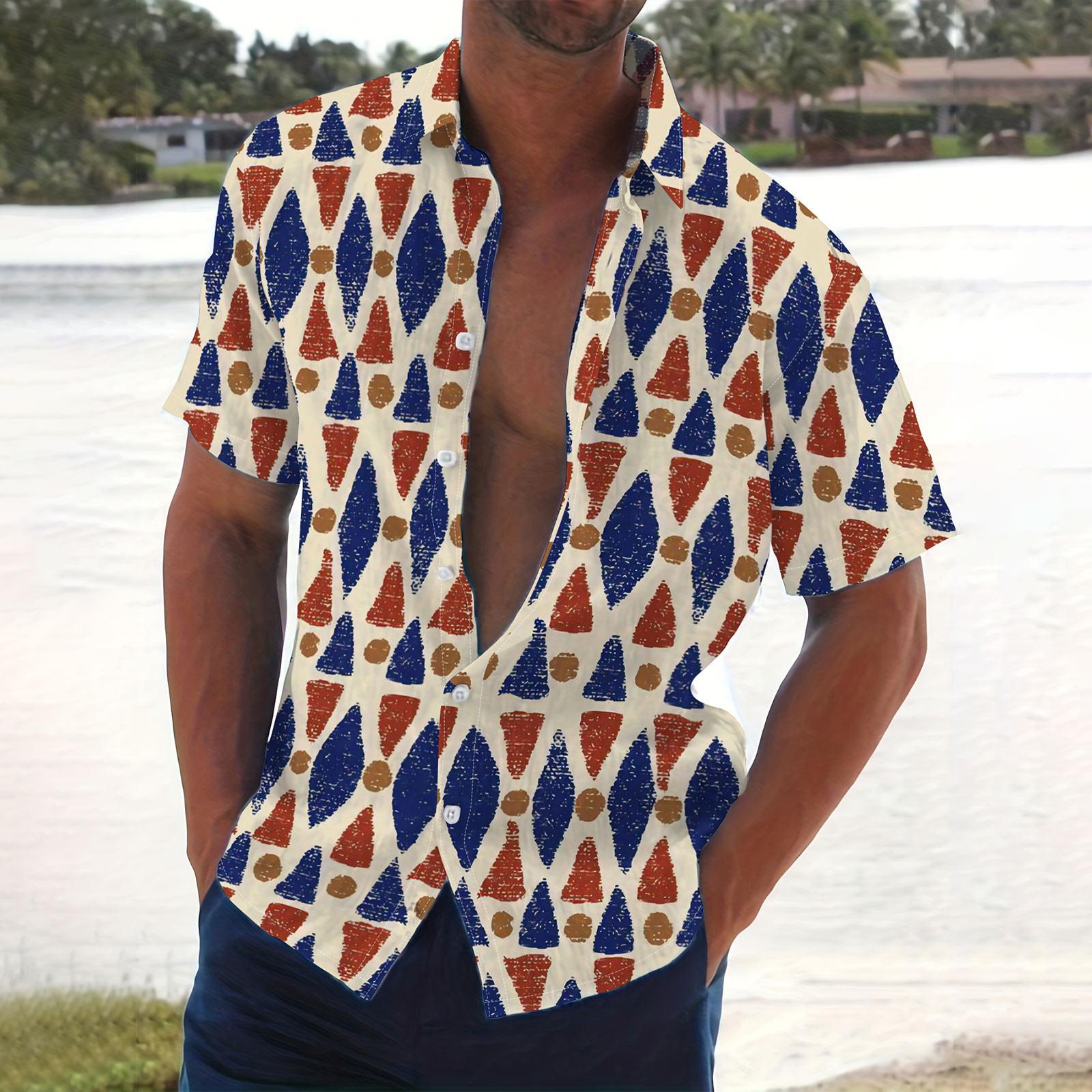 

Мужская летняя новая свободная рубашка с коротким рукавом с принтом, кардиган, пляжная рубашка XL жёлтый