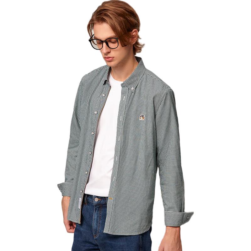 HAZZYS Men's Checkered Long-Sleeve Shirt ASCZK1BCI48