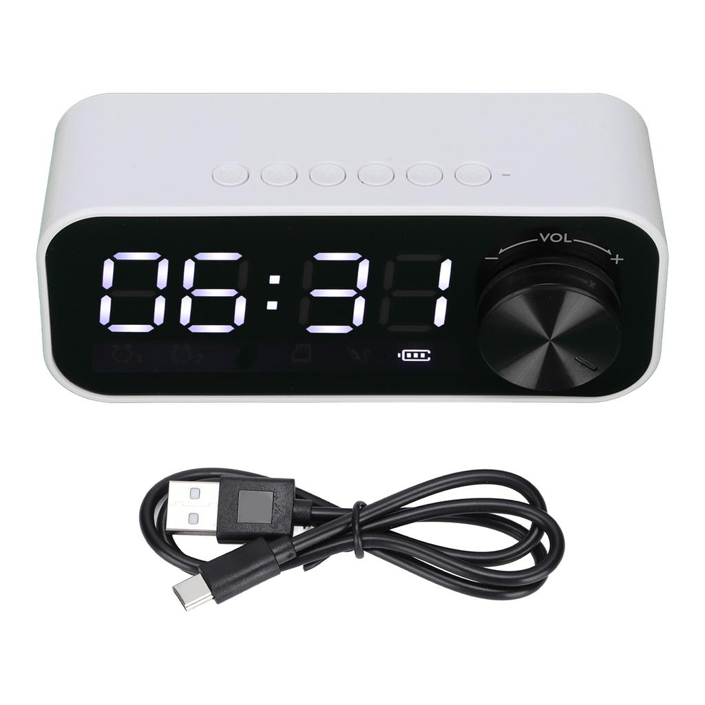 B126 Clock Speaker Multifunctional Portable Alarm Clock Radio with LED