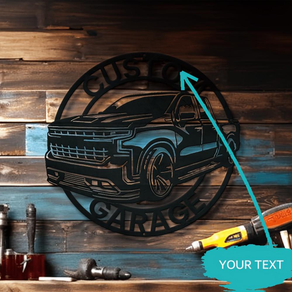 Custom Metal Garage Wall Art Car Silhouette Iron Craft Man Cave Gift