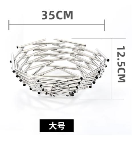 Kitchen Stainless Steel Fruit Basket Fruit Plate Washing Basket Colander Storage Baskets Snack Bowl Candy Dish Tableware