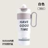 Water Bottle Cute Kitten Bingba Cup High Value Portable Thermos Cup Cup Cup Double Drink Straw Cup Cartoon Handle Cup
