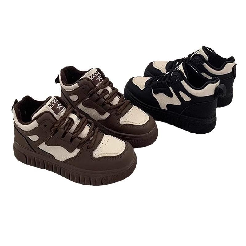 Girls velvet cotton shoes 2025 winter new versatile girls board shoes student casual shoes middle and older children's sports shoes