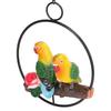 Hängende Papageien-Skulptur Hängende Ringstatue für Terrasse Rasen Haus- und Gartendekor