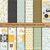 12 Sheets Retro Bee Collage Journaling Background Paper