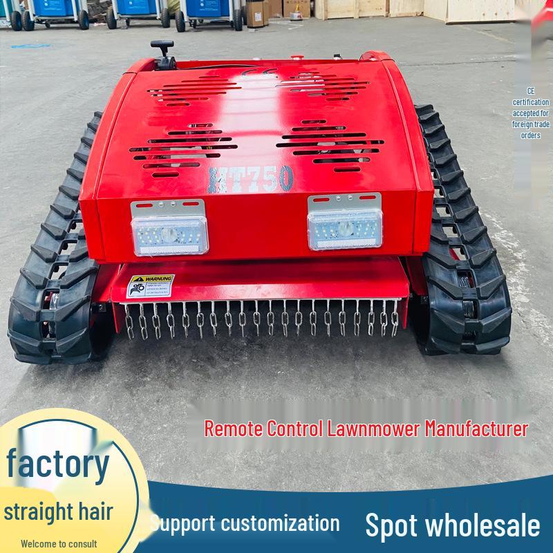 Four-Stroke Gas-Powered Remote-Control Tracked Lawnmower for Orchards and Slopes
