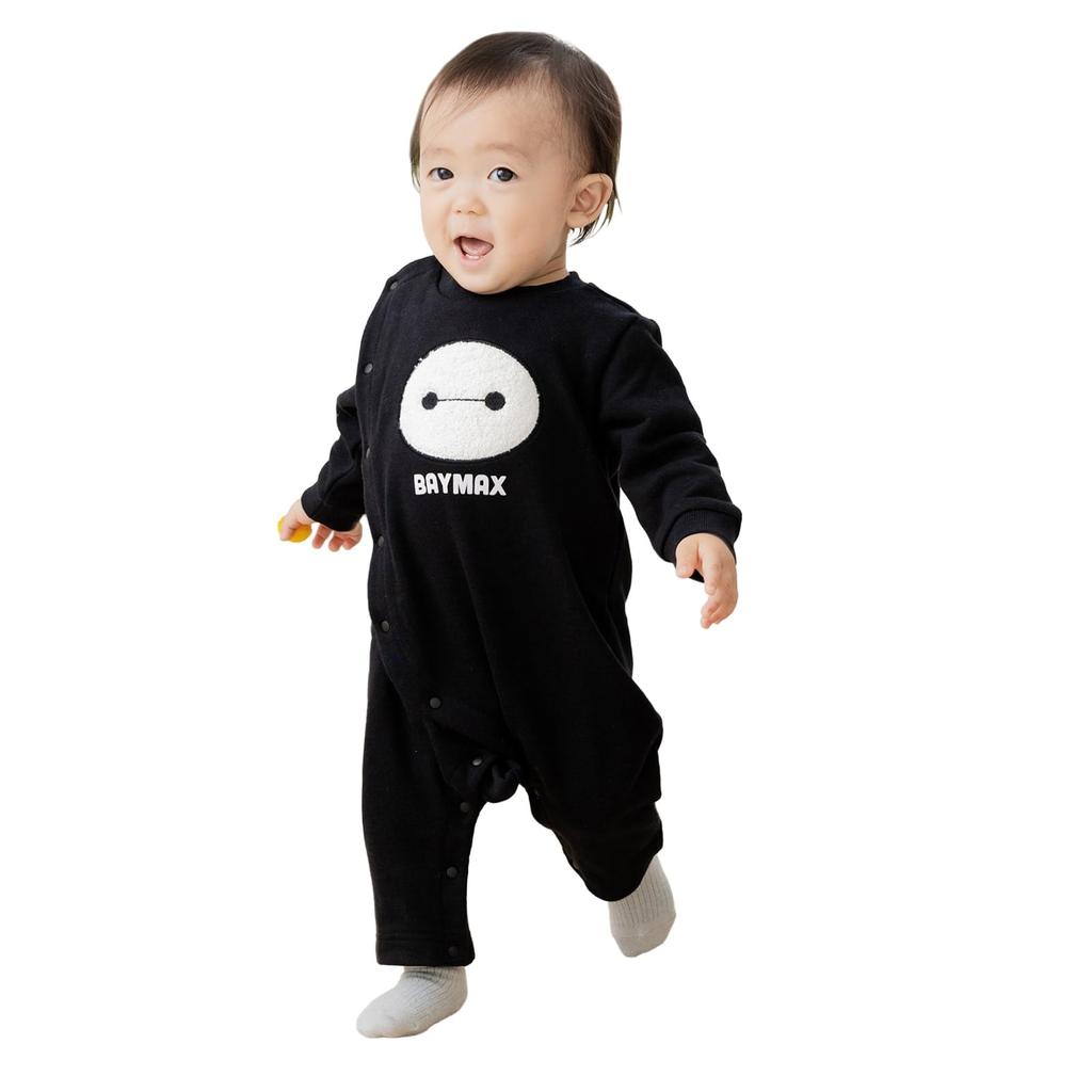 [chil2] Baymax Coverall Romper, Long Sleeve, Newborn Baby Clothes, Boys' Fleece, Disney Sagara Embroidery, 94650181-80BK
