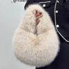 Winter Casual Flauschige Umhängetaschen für Damen Unifarbene Weiche Plüsch Damen Clutch Handtaschen Leichte Damen Hobo-Tasche sac