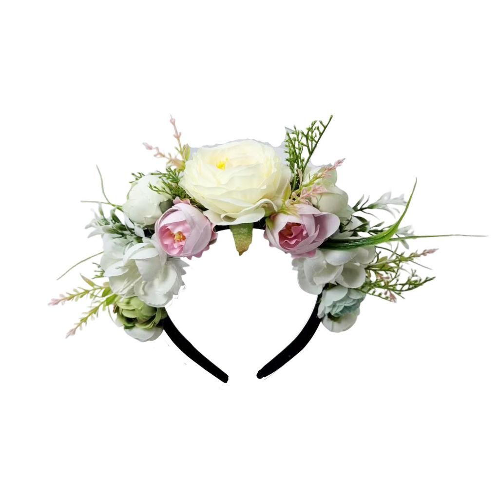 New creative simulation flower headband super fairy wedding party flower head buckle bride vacation photo headgear women