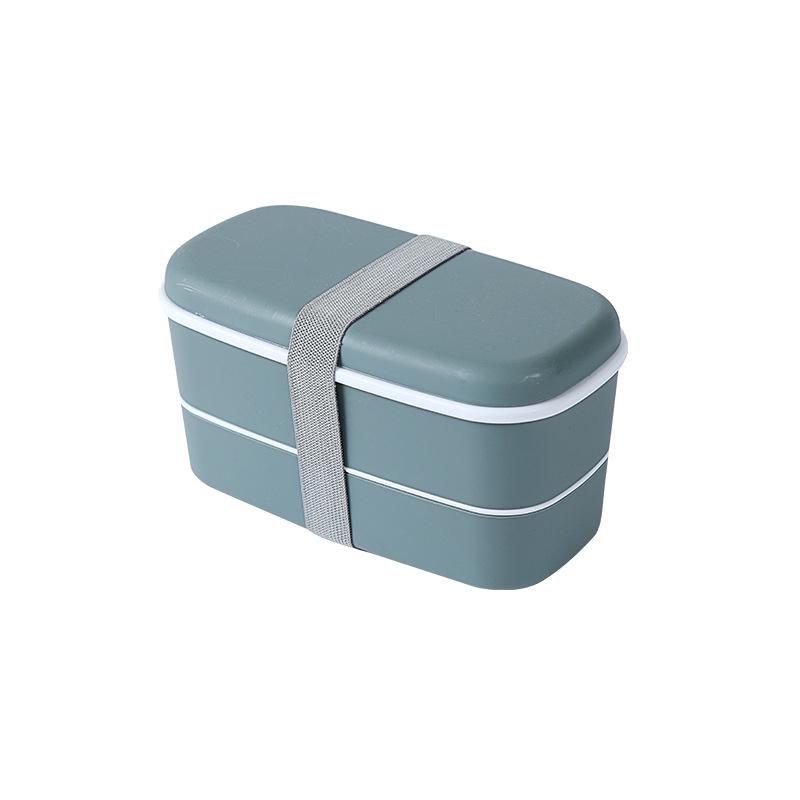 Dual-Layer Kids Lunch Box - Food-Grade, Microwave & Fridge Safe, Compartmented Plastic Bento.