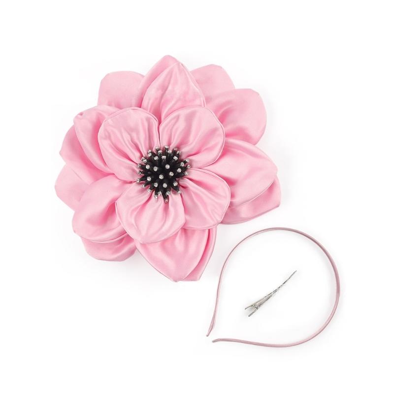 Elegant Detachable Fabric Flower Hair Accessory For Bridal Functions Prom Gatherings Simple Design Firm Secure Headpiece