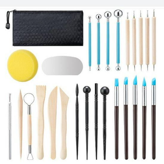 Ensemble d'outils de modelage en argile de poterie en cinq pièces pour sculpture DIY