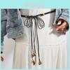 Cintura Etnica Bohemien in Cotone e Lino con Chiusura ad Nodo per Accessori Moda Estivi