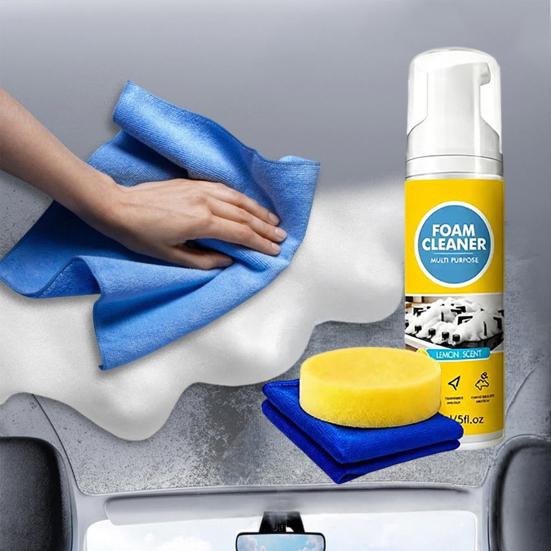 Potente Detergente Schiumogeno Multiuso per Interni Auto, Detergente Schiumogeno All-Purpose Senza Risciacquo, Efficace Detergente per Interni Auto, Rimozione 2 in 1 Cucina