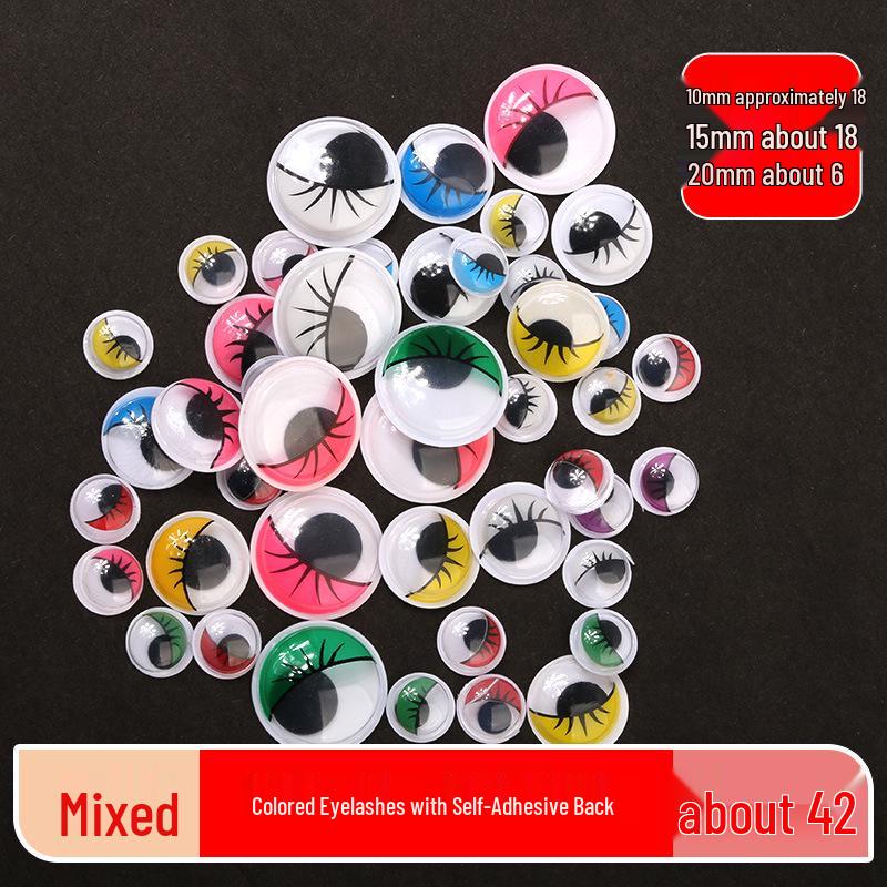 Kids' DIY Colored Eye Stickers for Crafting: Animal-Themed Black and White Eyeballs