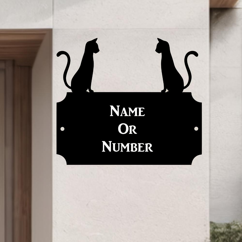 Cute Cat Metal Wall Art Sign Home Garden Decor