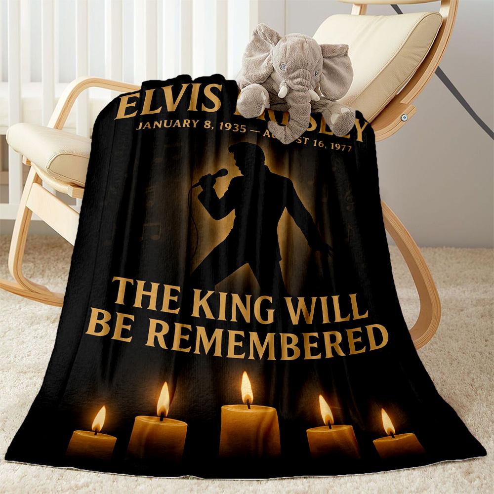 Elvis Presley Live Performance Blanket Durable Comfort Perfect for Office Bedding Office Chair for All Seasons Playful Design