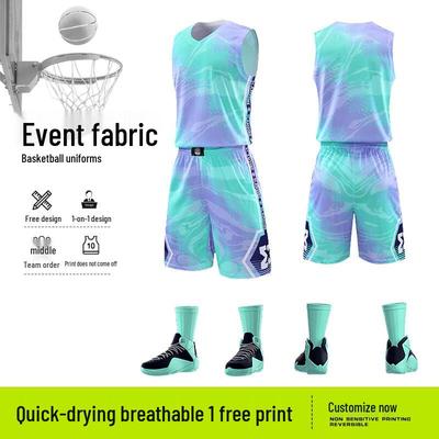 Conjunto de Camisa de Basquete Unissex de Secagem Rápida