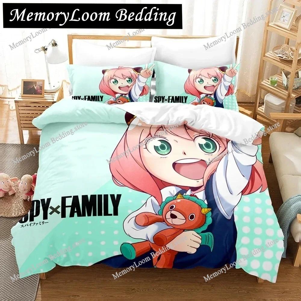 SPY×FAMILY Anya Forger Cute Bedding Set Cartoon Anime Adult Kid Bedroom Soft Duvet Cover 3D Print Vibrant Kawaii Anime Cozy Set