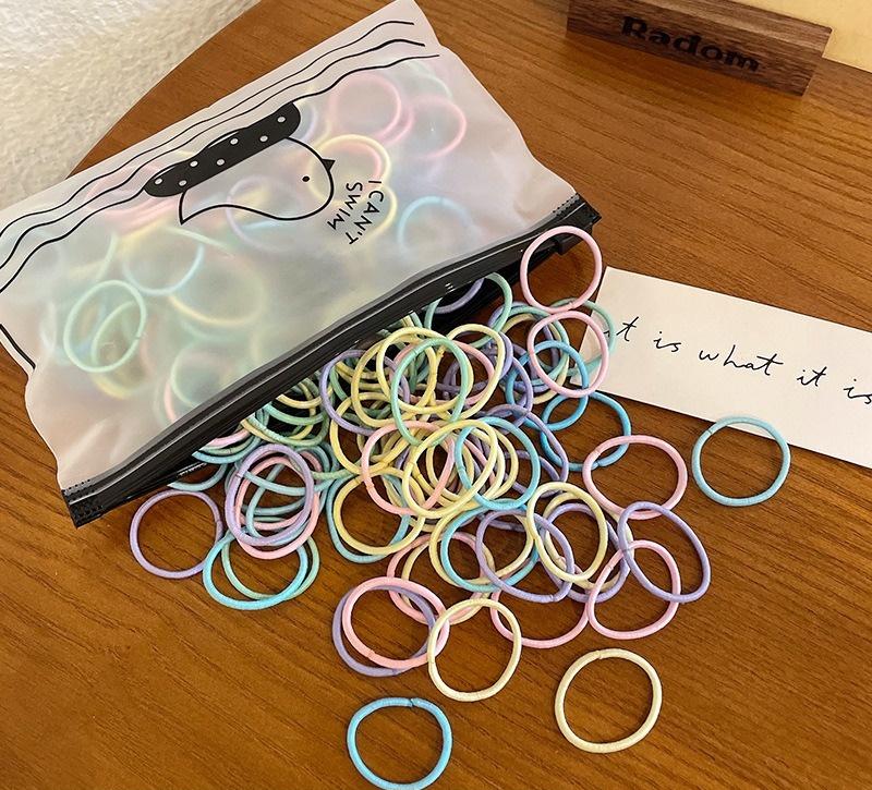300Pcs/bag Children's Rubber Band Girls Tie Hair Without Hurting Hair Good Elasticity Durable Headband Infant Cute Baby Thumb
